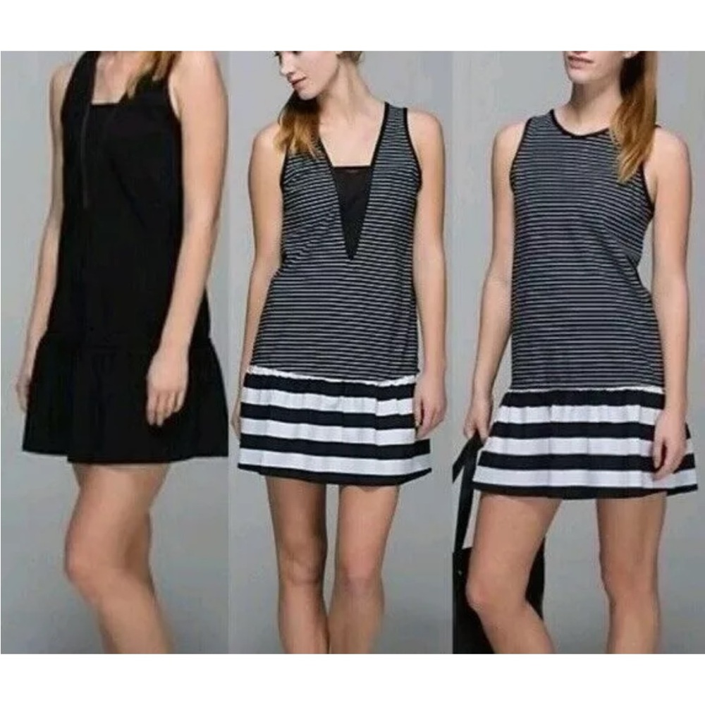 LULULEMON Both Ways Dress Women's Size 12 Black/White REVERSIBLE